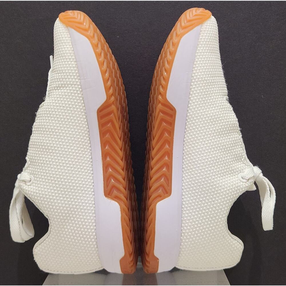 NOBULL Cream Knit Sneakers with Orange Outsole - Picture 4 of 9